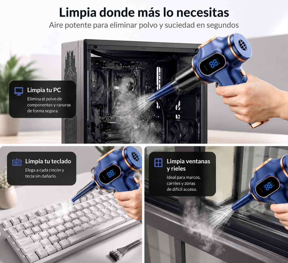NUVEXO™ AIRCLEAN PRO
    Aspiradora Portátil 3 en 1